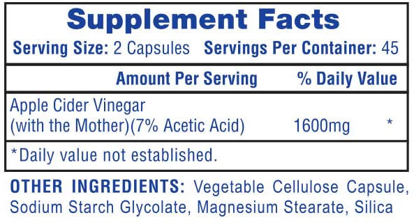 Apple Cider Vinegar - with mother // 1600mg Hi Tech Pharma NTS Newtown Supplement Store Sydney