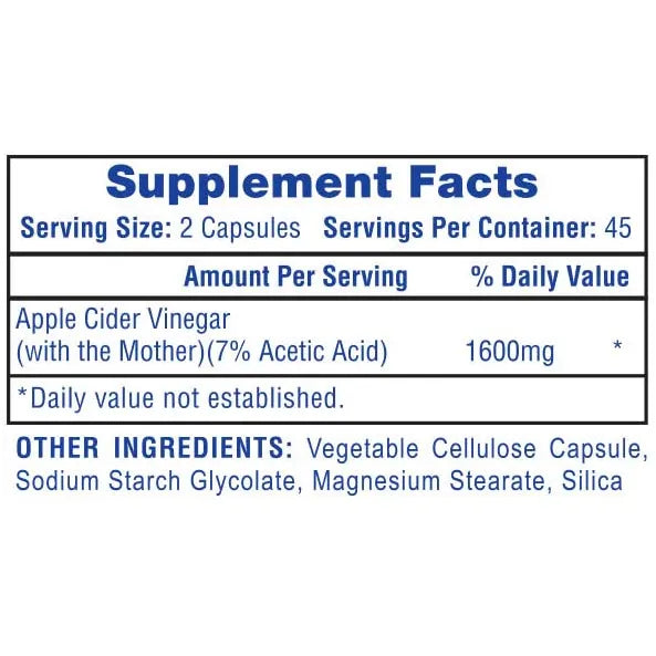 Apple Cider Vinegar - with mother // 1600mg Hi Tech Pharma NTS Newtown Supplement Store Sydney