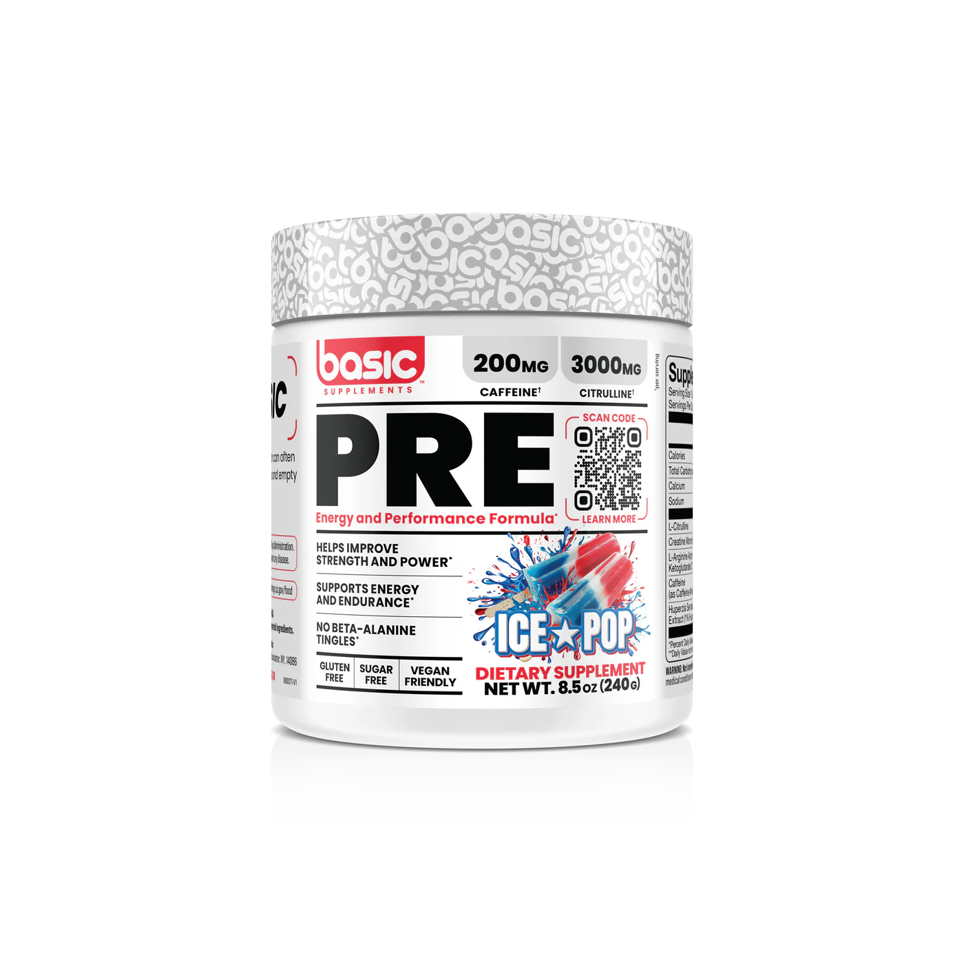 Basic Pre Workout // 30 Serves BASIC Ice Pop NTS Newtown Supplement Store Sydney