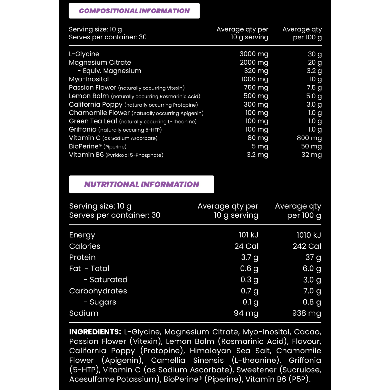 BLACKOUTZ // Sleep Support 300g Zombie Labs NTS Newtown Supplement Store Sydney