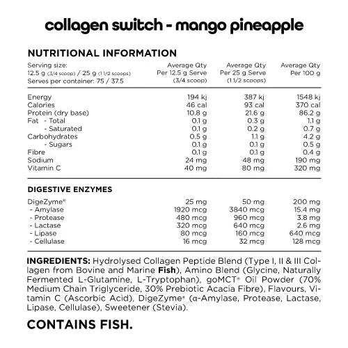 COLLAGEN SWITCH // Type I, II & III Collagen Protein SWITCH NTS Newtown Supplement Store Sydney