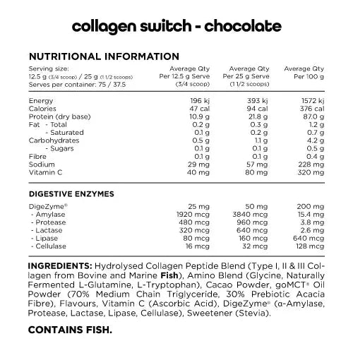 COLLAGEN SWITCH // Type I, II & III Collagen Protein SWITCH NTS Newtown Supplement Store Sydney