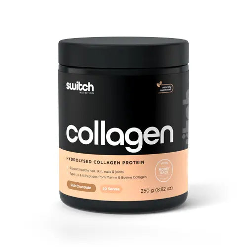 COLLAGEN SWITCH // Type I, II & III Collagen Protein SWITCH Rich Chocolate / 20 Serves NTS Newtown Supplement Store Sydney
