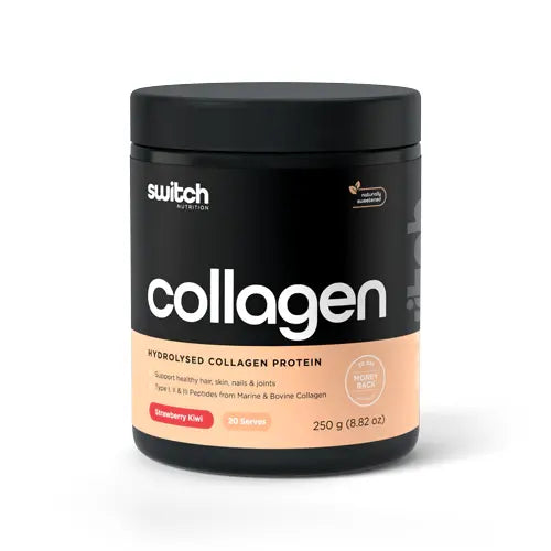COLLAGEN SWITCH // Type I, II & III Collagen Protein SWITCH Strawberry Kiwi / 20 Serves NTS Newtown Supplement Store Sydney