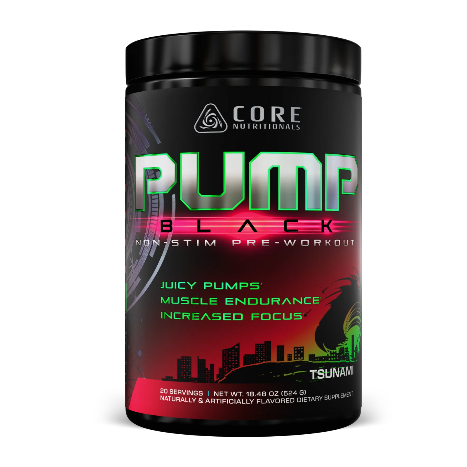 CORE PUMP BLACK // Non-Stim Pre-Workout Core Nutritionals Tsunami NTS Newtown Supplement Store Sydney
