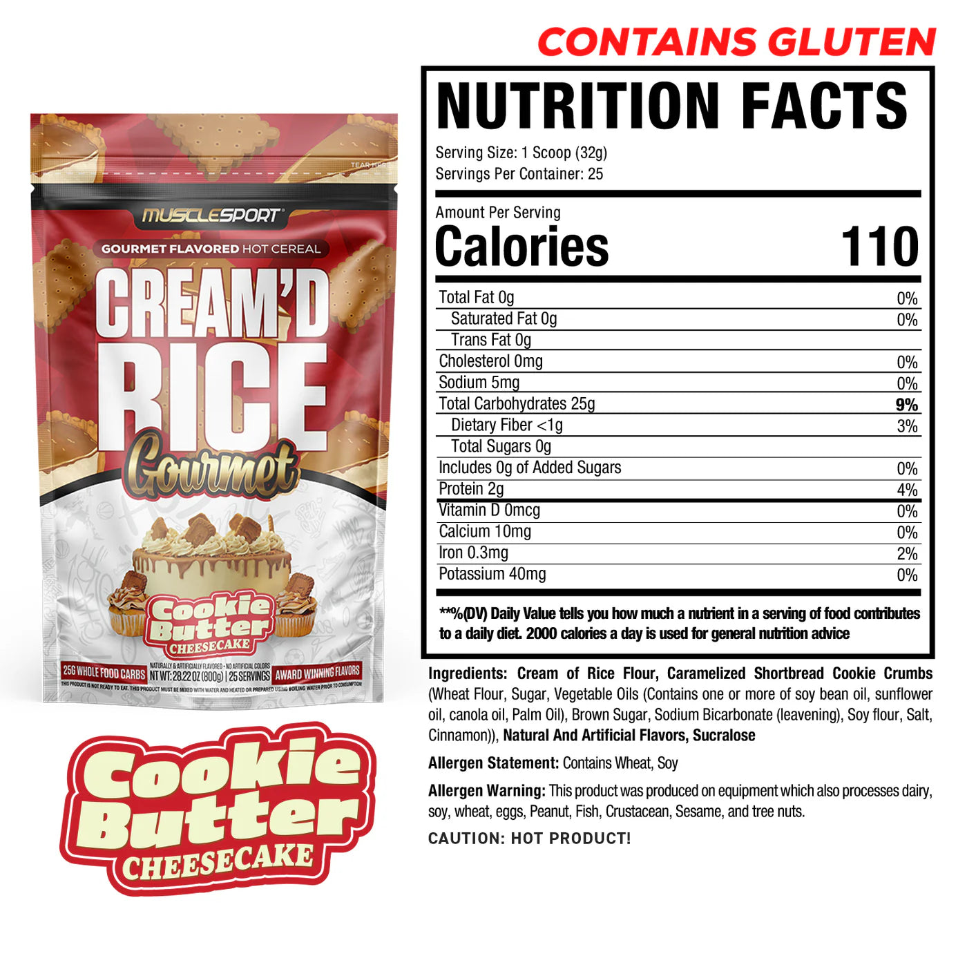 CREAM'D RICE Gourmet // 25g Whole Food Carbs Muscle Sport Cookie Butter Cheesecake NTS Newtown Supplement Store Sydney