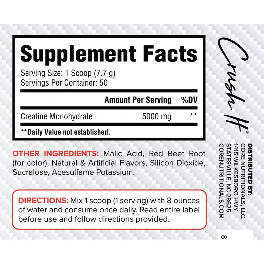 Flavoured Creatine // Creatine Monohydrate Core Nutritionals NTS Newtown Supplement Store Sydney