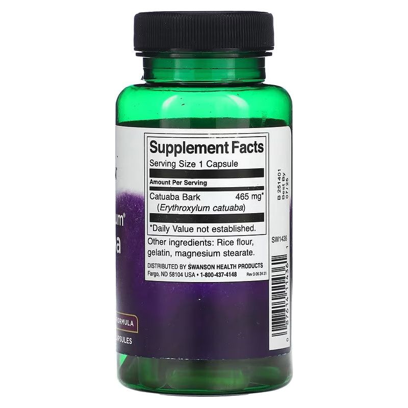 Full Spectrum Catuaba Bark // 465mg per capsule Swanson NTS Newtown Supplement Store Sydney