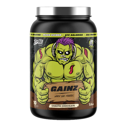 GAINZ PROTEIN // Mass Gainer 10 Serves Zombie Labs Chaotic Chocolate NTS Newtown Supplement Store Sydney