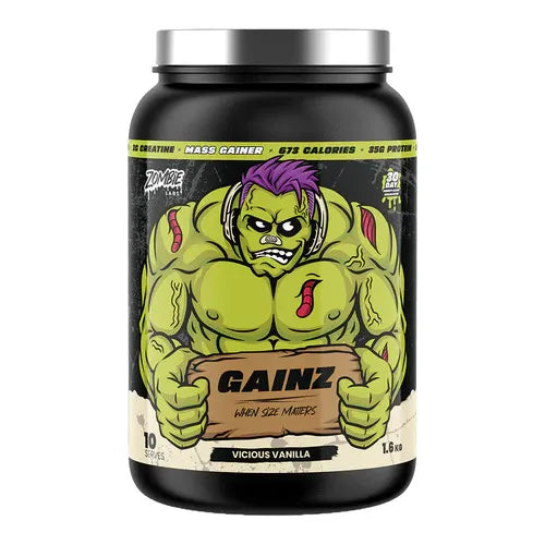 GAINZ PROTEIN // Mass Gainer 10 Serves Zombie Labs Vicious Vanilla NTS Newtown Supplement Store Sydney