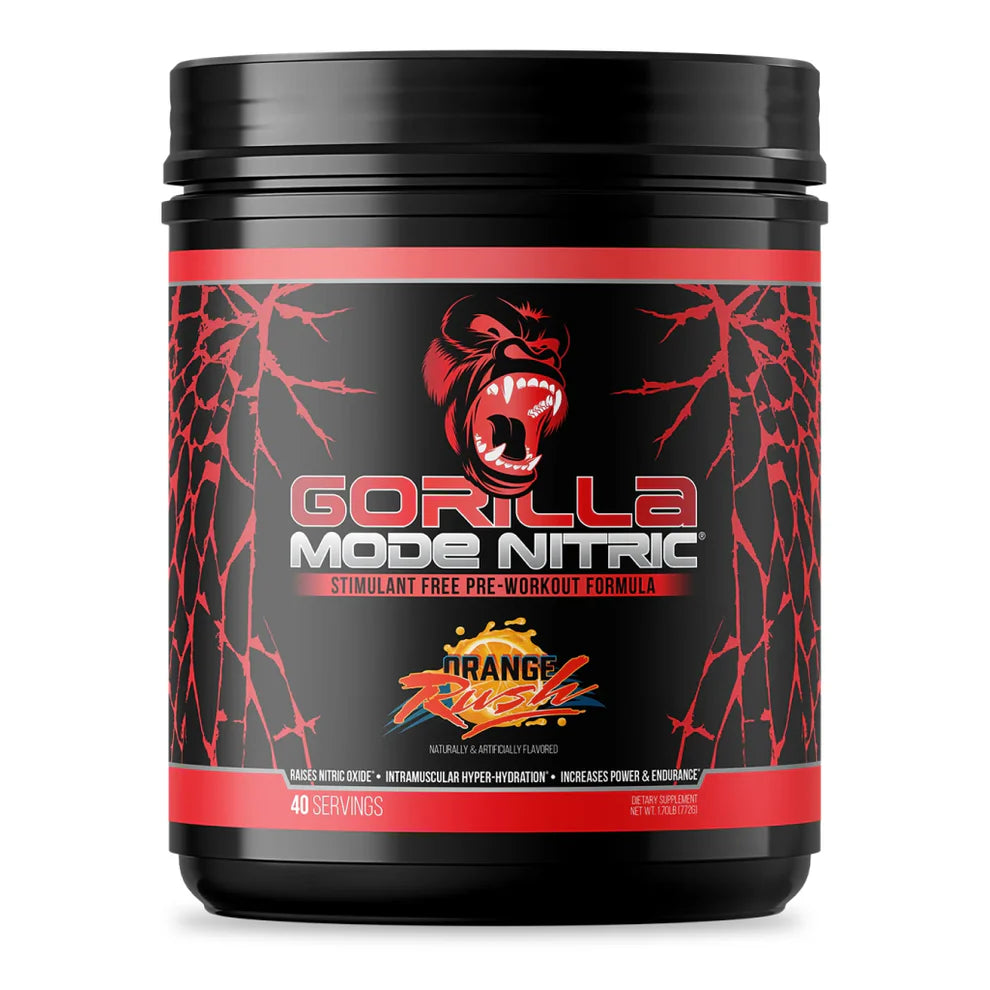 Gorilla Mode Nitric // Stimulant-Free Pump & Performance Formula Gorilla Mind Orange Rush NTS Newtown Supplement Store Sydney