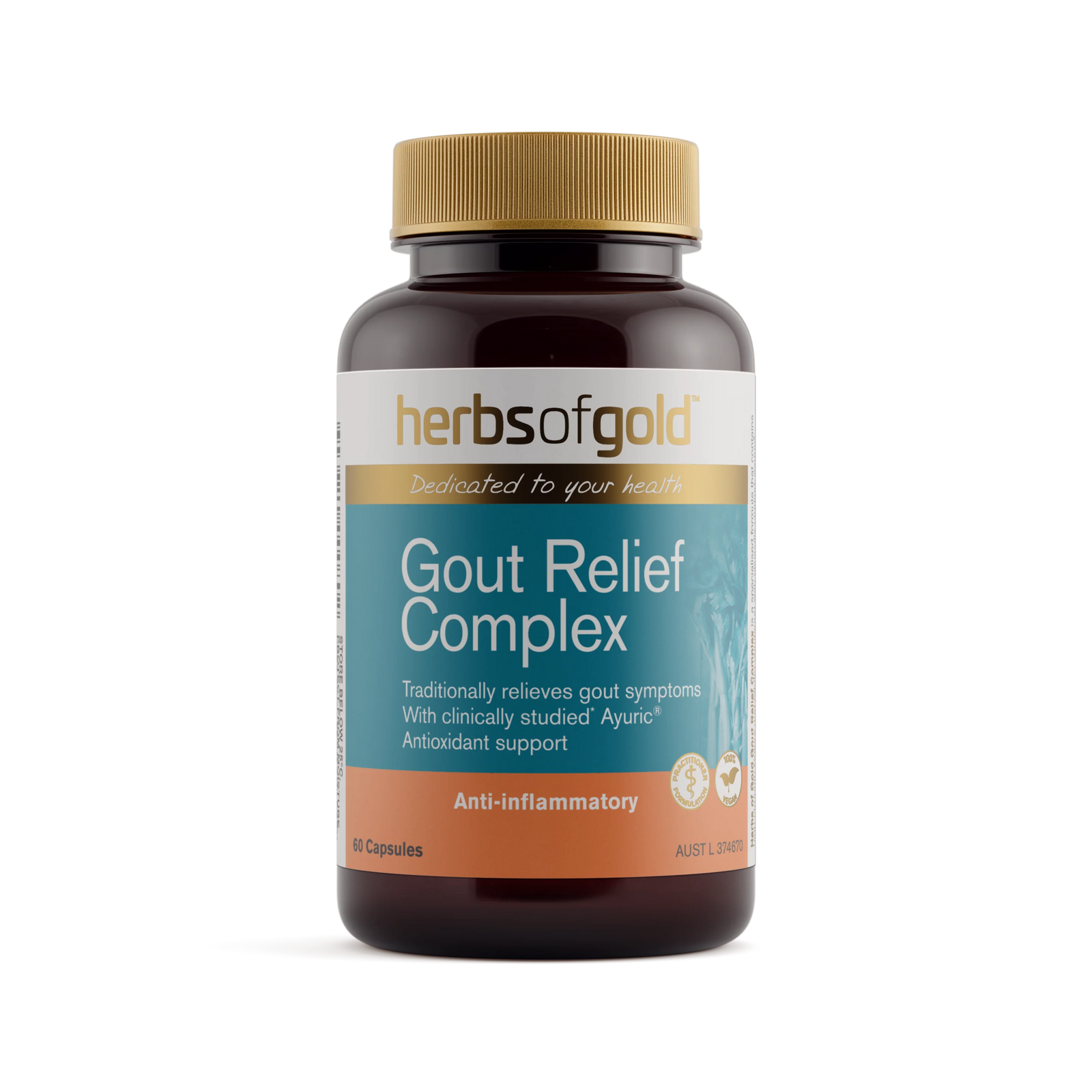 Gout Relief Complex // Anti-Inflammatory 60 caps Herbs of Gold NTS Newtown Supplement Store Sydney