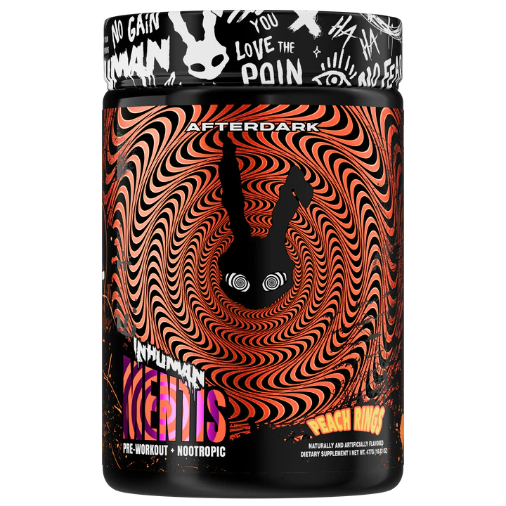 INHUMAN MENTIS // Pre-Workout + Nootropic AFTERDARK Peach Rings NTS Newtown Supplement Store Sydney