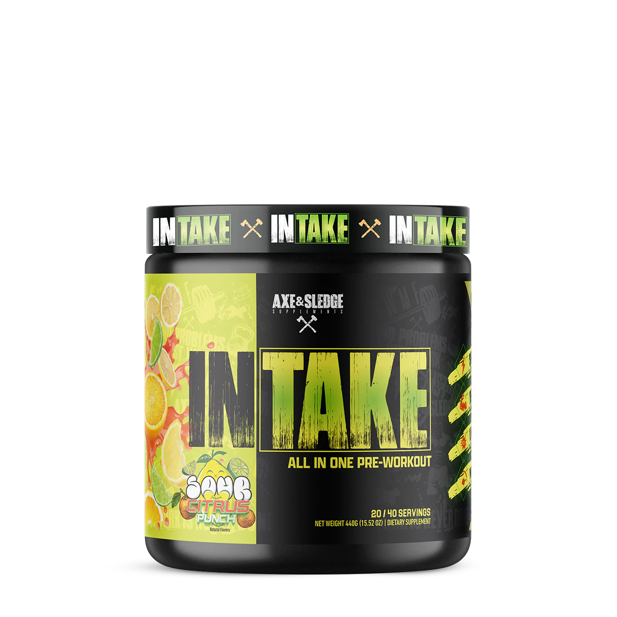 INTAKE // All In One Pre-Workout (20/40 Servings) Axe & Sledge Citrus Punch NTS Newtown Supplement Store Sydney