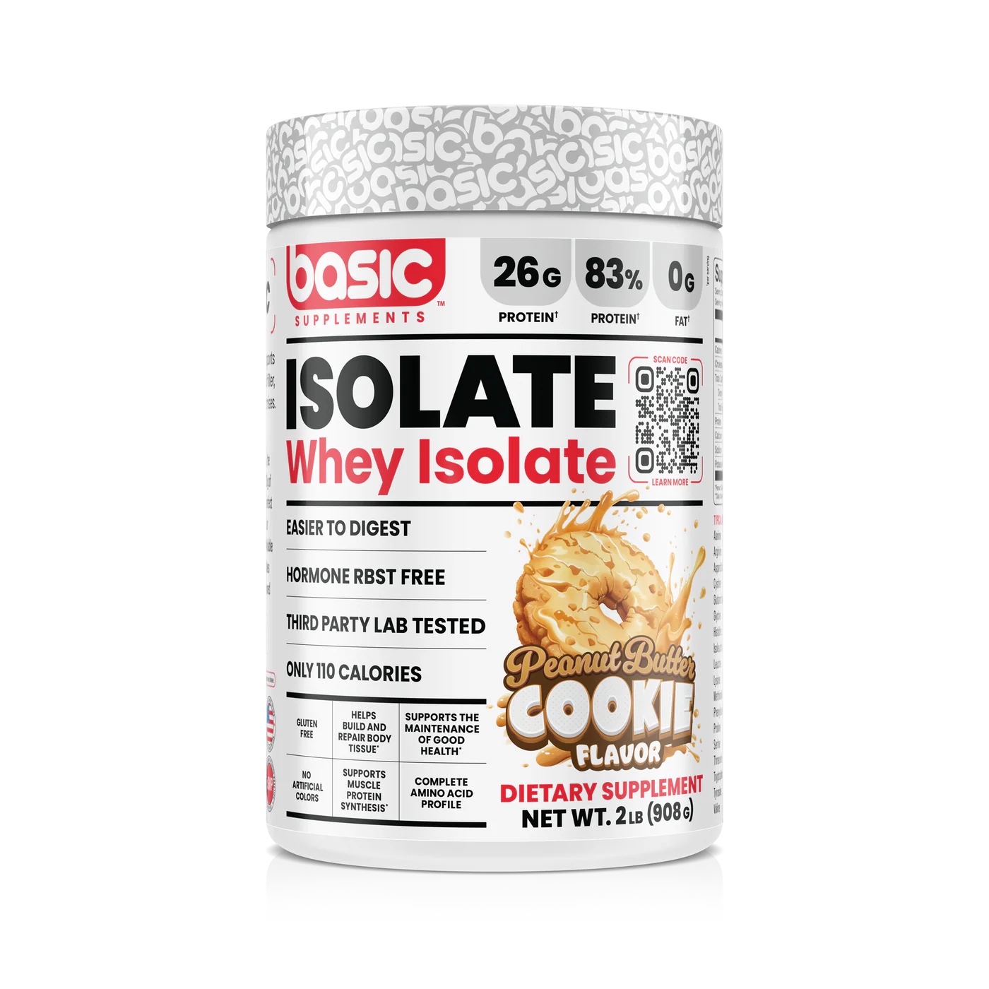 ISOLATE // Whey Protein Isolate 2LB BASIC Peanut Butter Cookie NTS Newtown Supplement Store Sydney