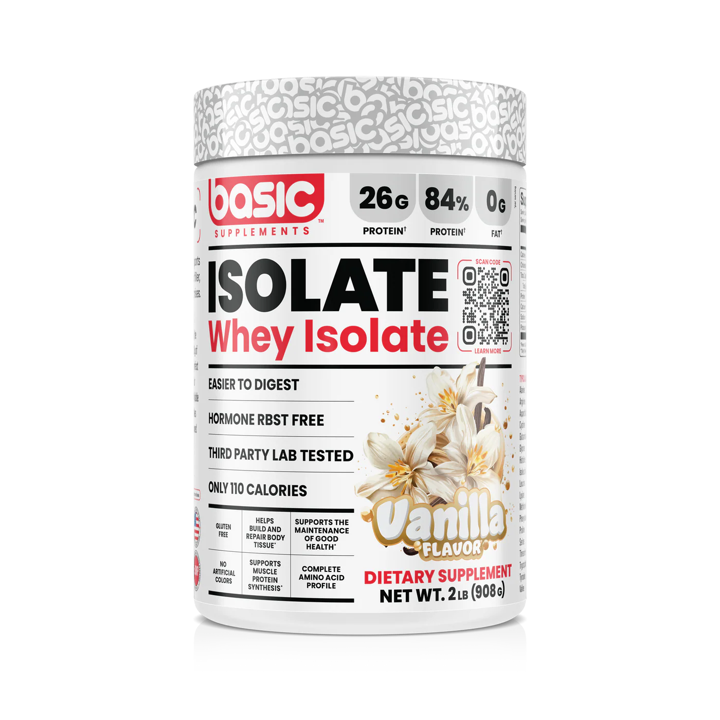 ISOLATE // Whey Protein Isolate 2LB BASIC Vanilla NTS Newtown Supplement Store Sydney