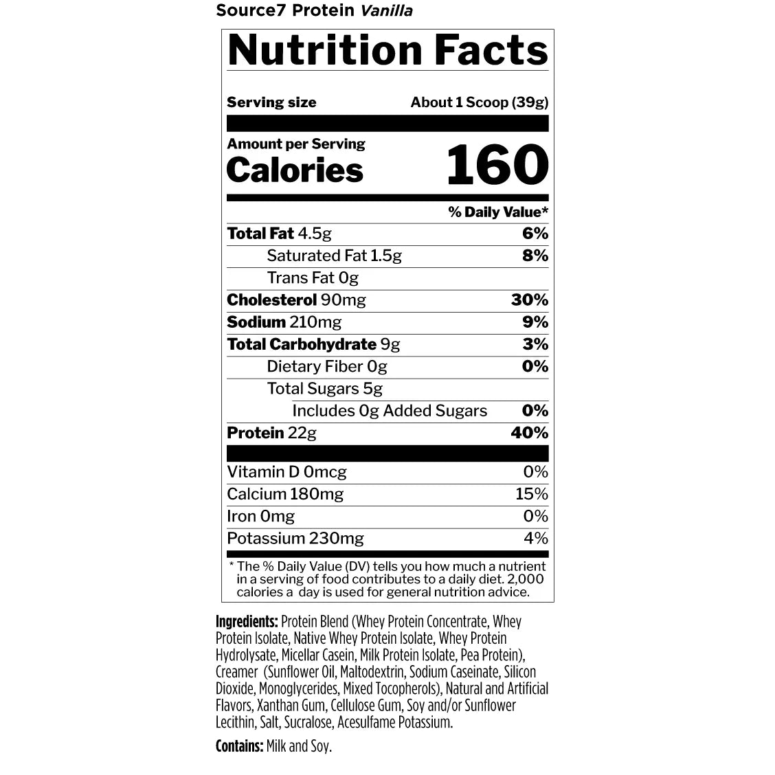 Source 7 Protein (Vanilla) // Premium Protein Source 58 servings Rule 1 NTS Newtown Supplement Store Sydney