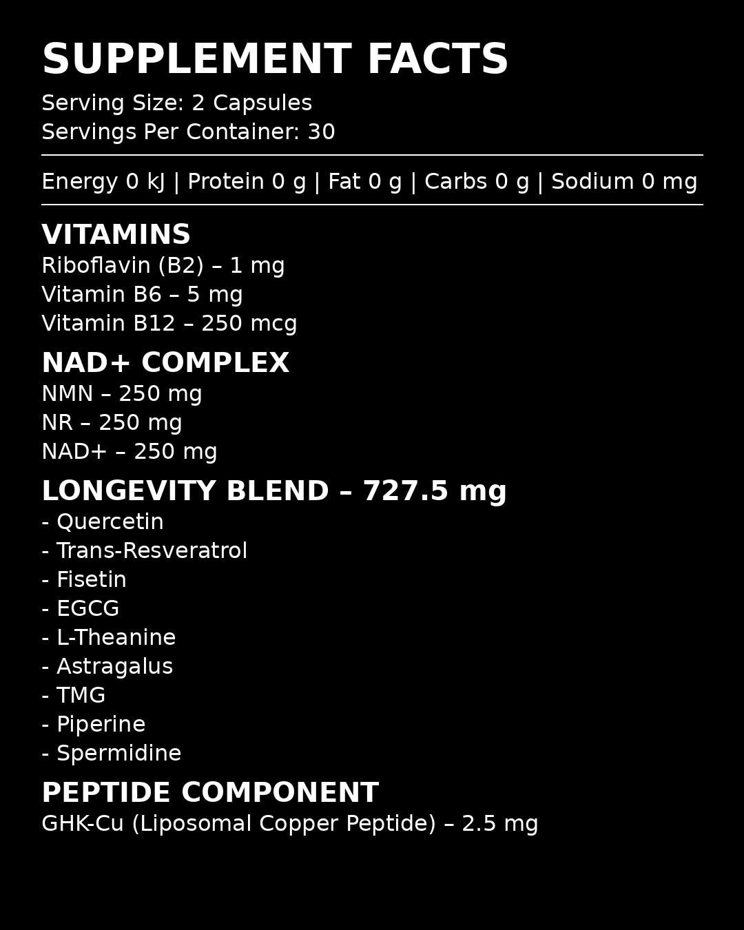 Spawn Nutra IMMORTAL // Liposomal Longevity matrix Spawn Nutra NTS Newtown Supplement Store Sydney