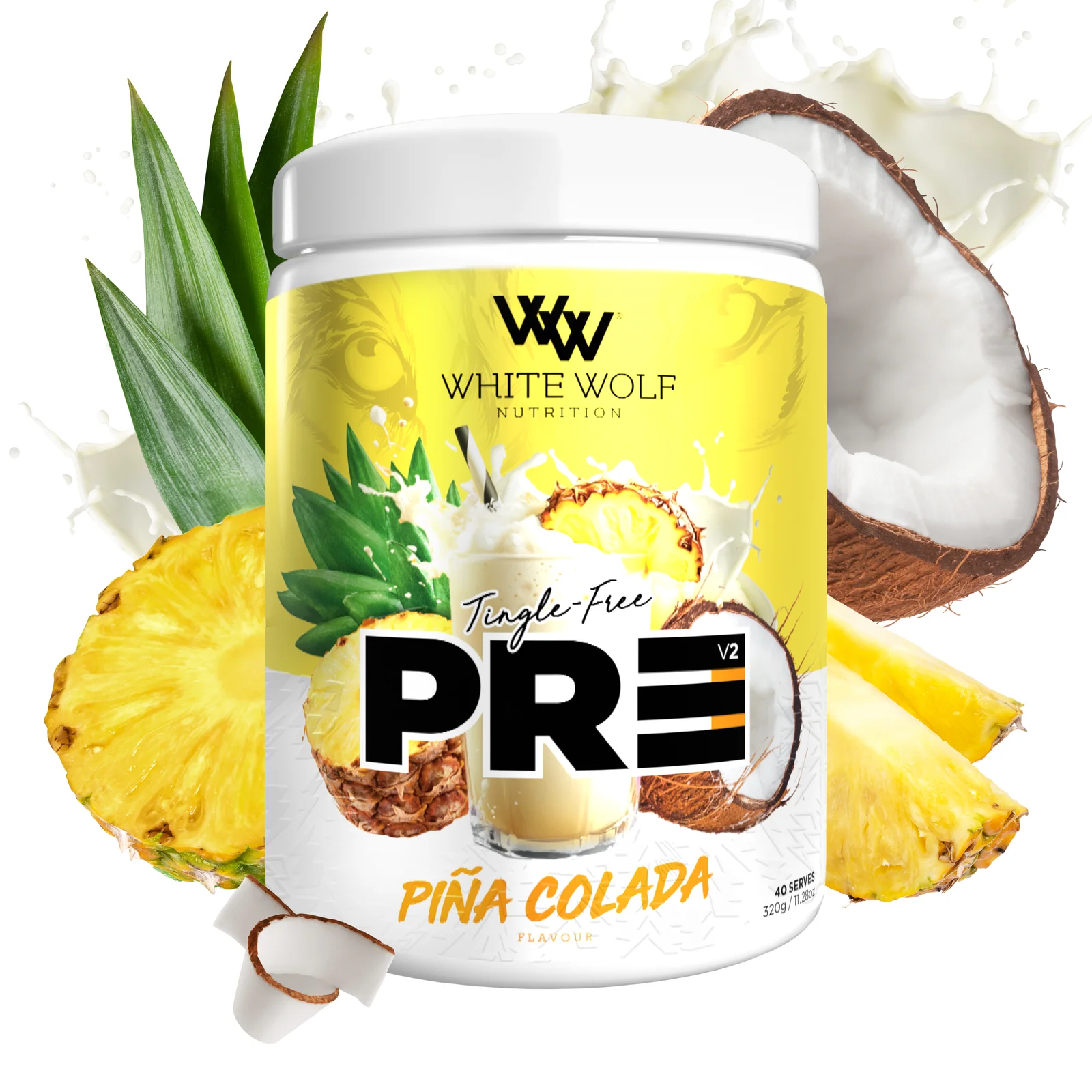 Tingle-Free PRE // 20-40 Servings White Wolf Nutrition Pina Colada NTS Newtown Supplement Store Sydney