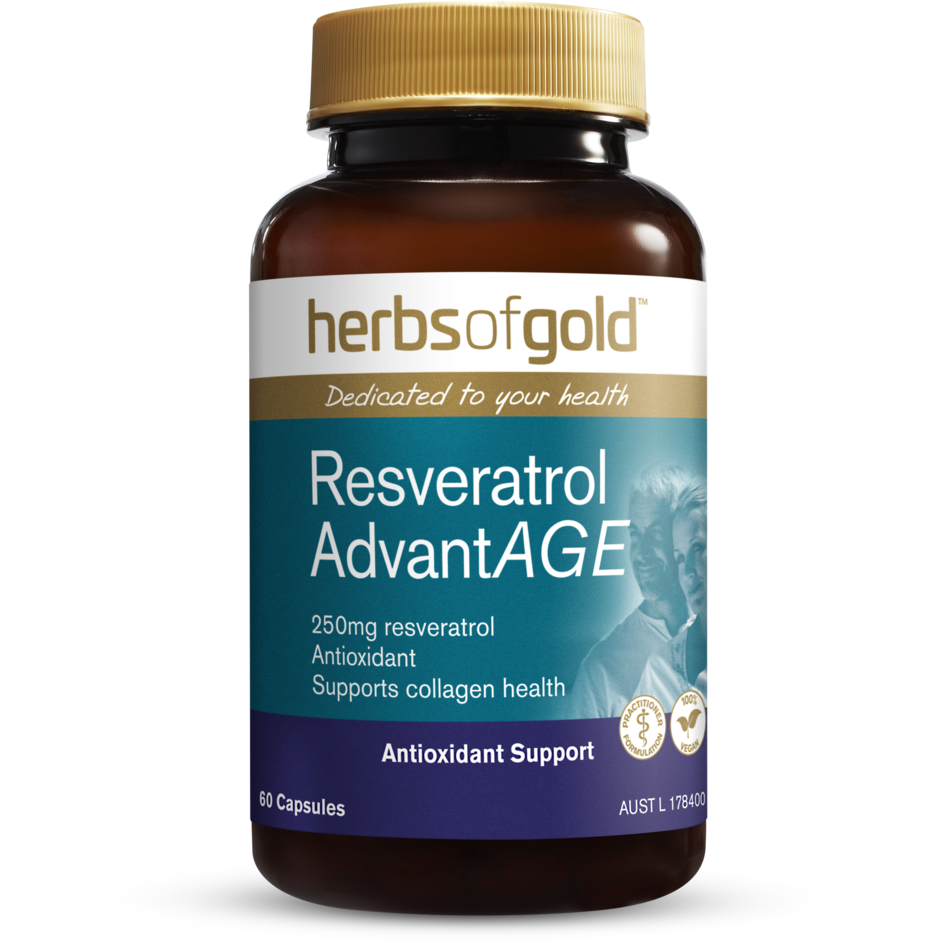 Resveratrol AdvantAGE 60 Capsules Herbs of Gold NTS Newtown Supplement Store Sydney