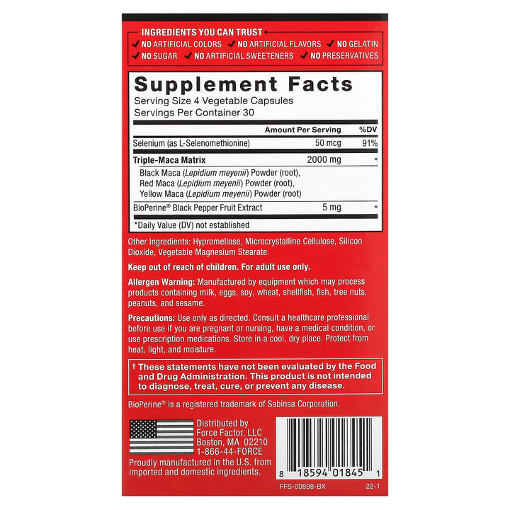 MACA Max // 2000mg Force Factor NTS Newtown Supplement Store Sydney