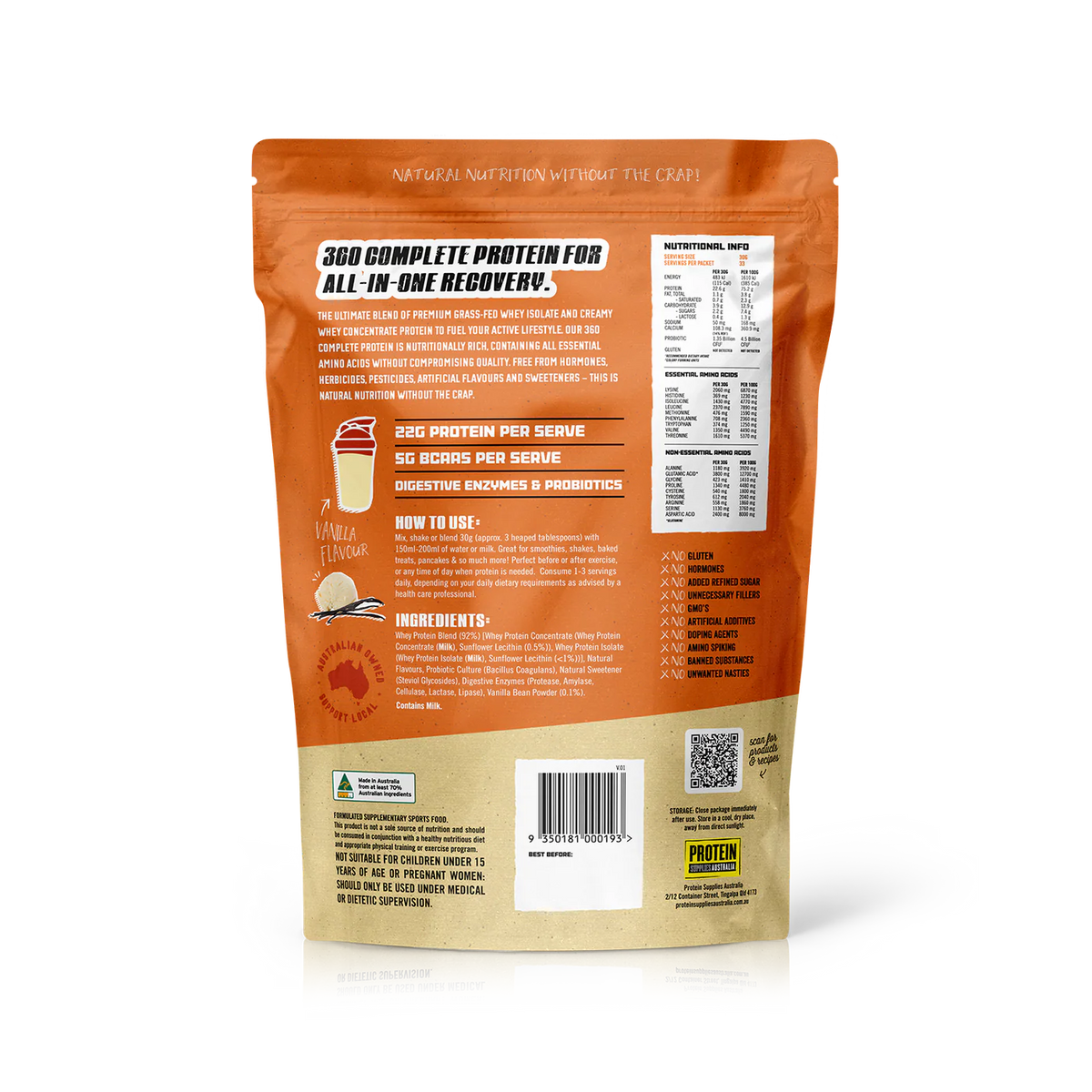360 WHEY (WPC + WPI) // Complete Protein Protein Supplies Australia NTS Newtown Supplement Store Sydney
