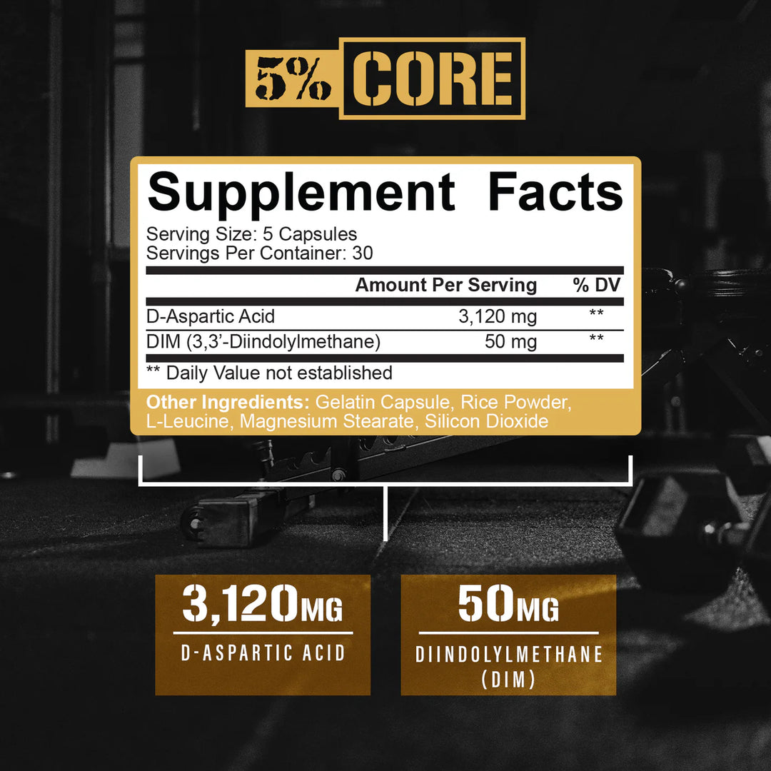 5% D-Aspartic Acid // + Dim 5% Nutrition NTS Newtown Supplement Store Sydney