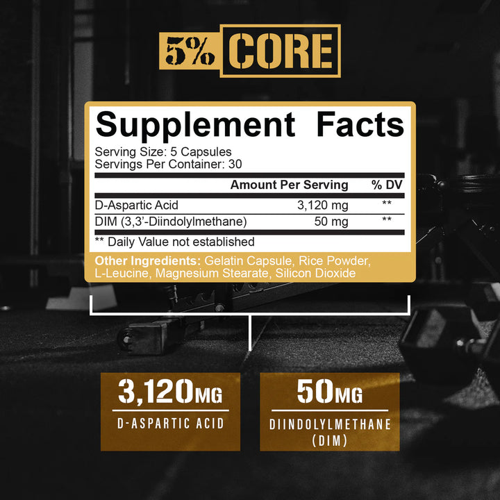 5% D-Aspartic Acid // + Dim 5% Nutrition NTS Newtown Supplement Store Sydney