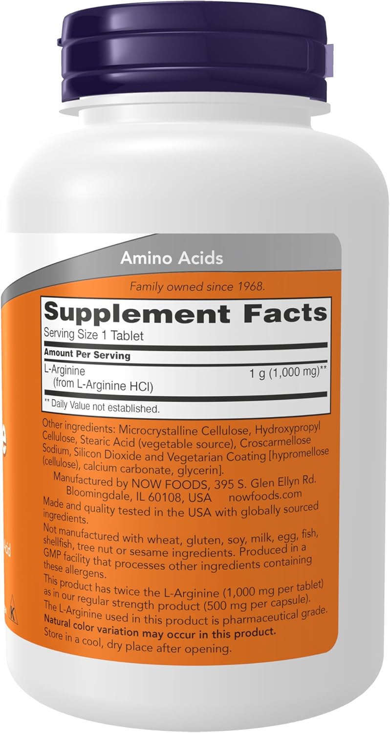 Double Strength L-Arginine // 1000mg Now Foods NTS Newtown Supplement Store Sydney