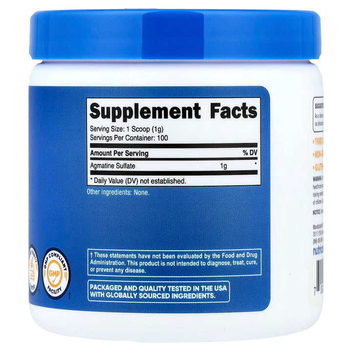 Agmatine Unflavoured Powder 1000mg // 100g nutricost NTS Newtown Supplement Store Sydney