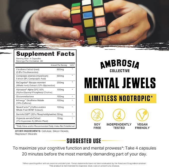 Ambrosia Collective Mental Jewels® // 120 Capsules Ambrosia NTS Newtown Supplement Store Sydney