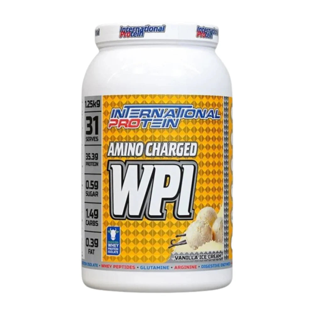 AMINO CHARGED WPI // 35.3g Protein International Protein Vanilla Icecream / 1.25kg (31 serves) NTS Newtown Supplement Store Sydney