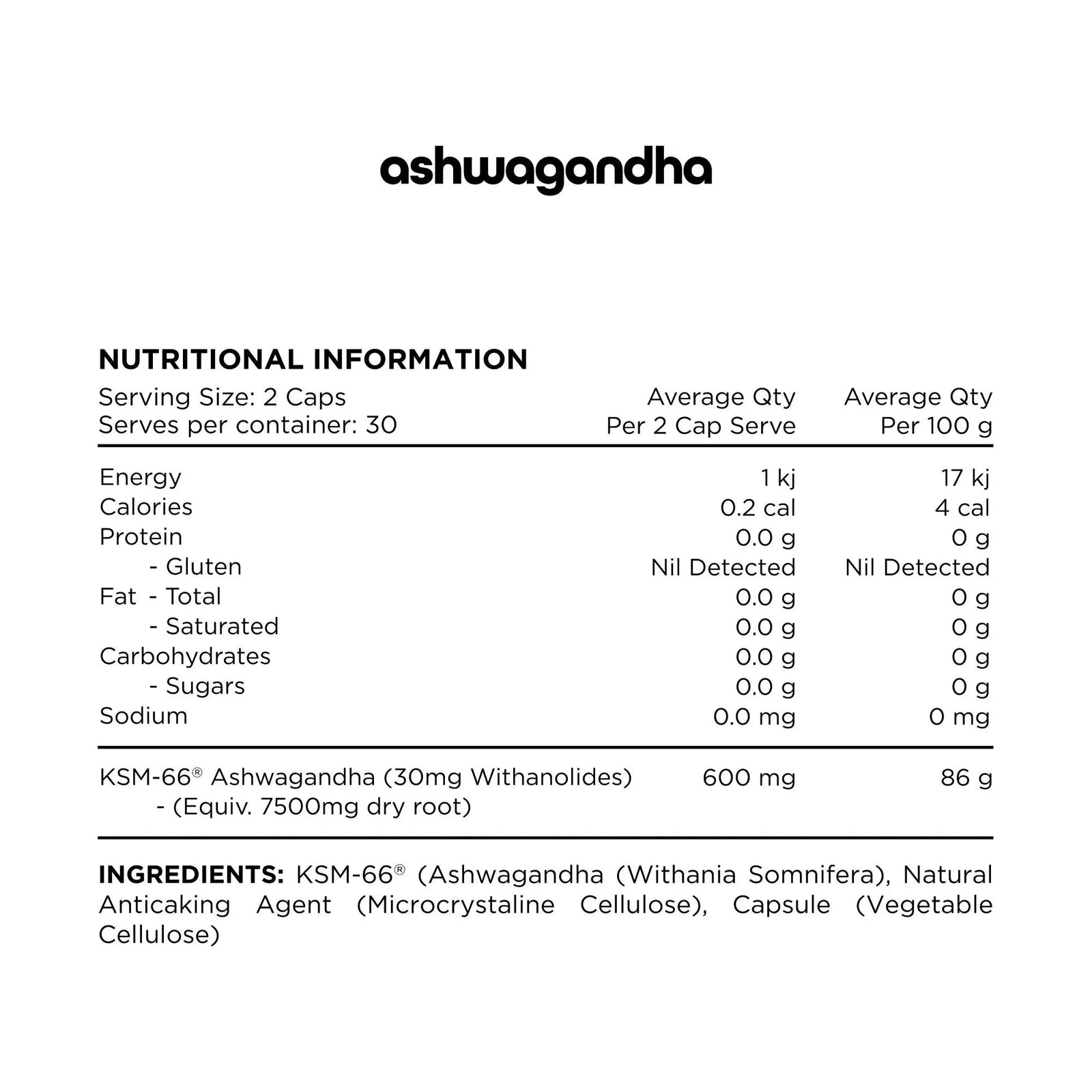 Ashwagandha KSM-66 SWITCH // 60 Serves SWITCH NTS Newtown Supplement Store Sydney