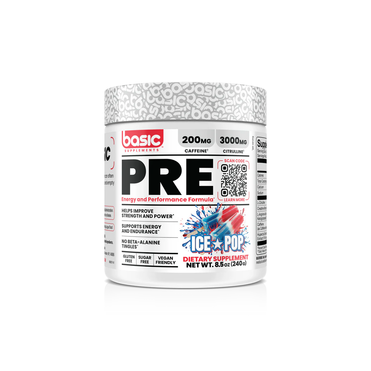 Basic Pre Workout // 30 Serves BASIC Ice Pop NTS Newtown Supplement Store Sydney