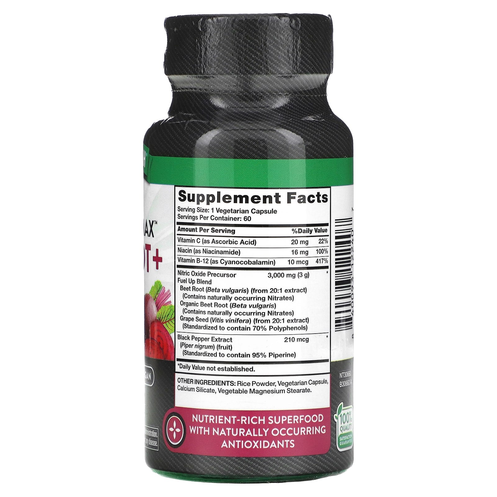 Beet Root+ with Nitrates // 60 Vegetarian Capsules Nature's Truth NTS Newtown Supplement Store Sydney