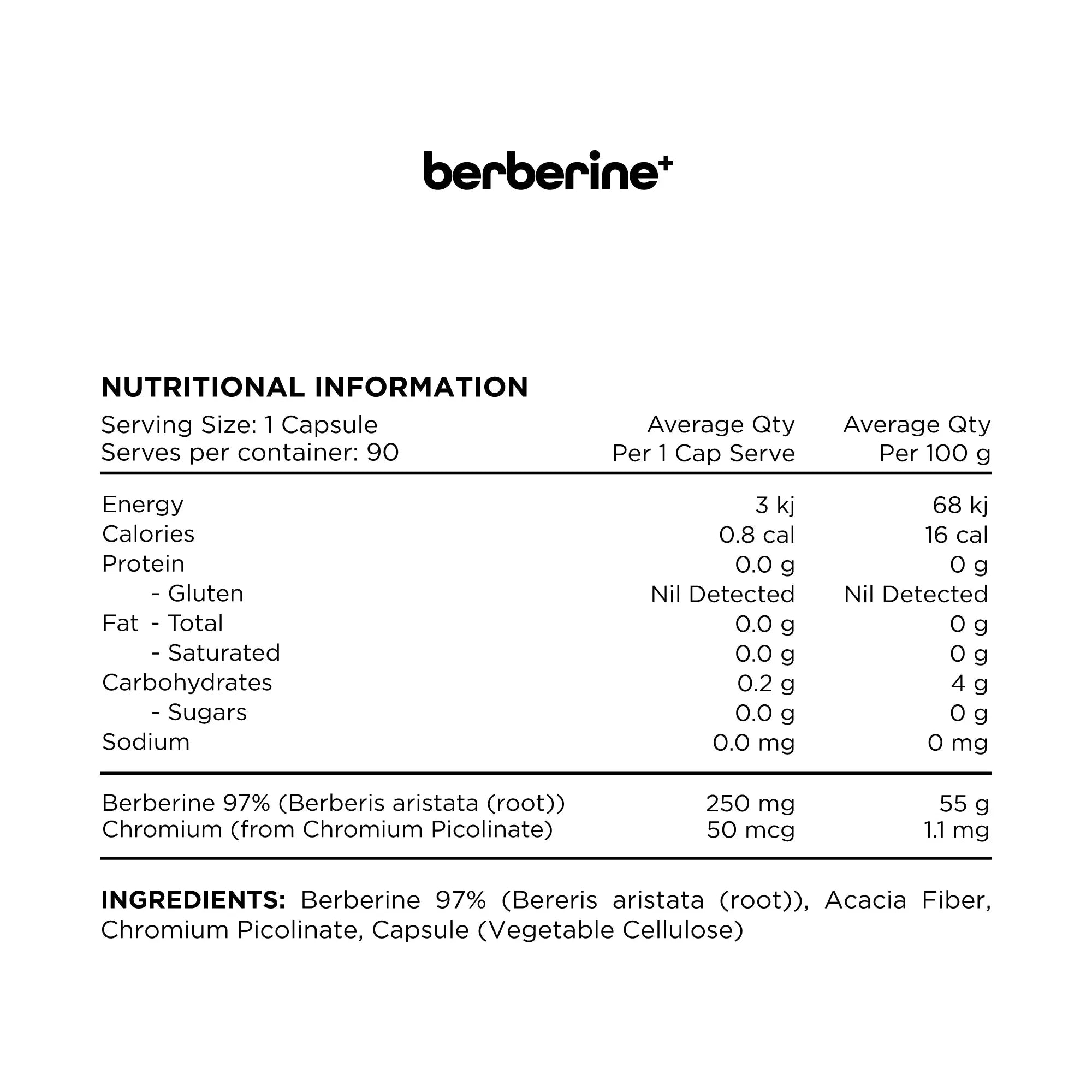 Berberine + // Berberine plus Chromium Picolinate SWITCH NTS Newtown Supplement Store Sydney