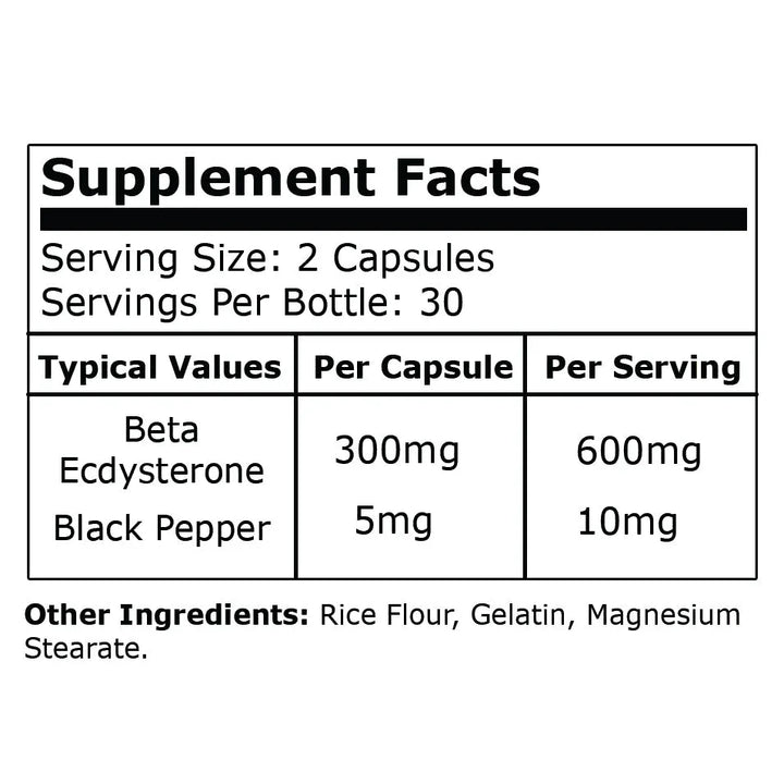 Beta Ecdysterone // 600mg Mamba Nutrition NTS Newtown Supplement Store Sydney