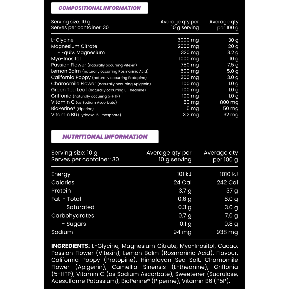 BLACKOUTZ // Sleep Support 300g Zombie Labs NTS Newtown Supplement Store Sydney