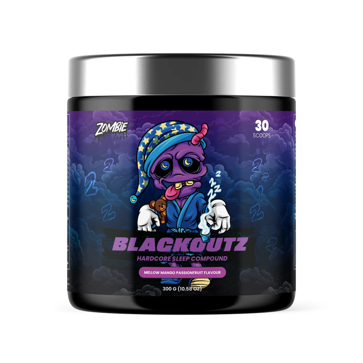 BLACKOUTZ // Sleep Support 300g Zombie Labs Mellow Mango Passionfruit NTS Newtown Supplement Store Sydney