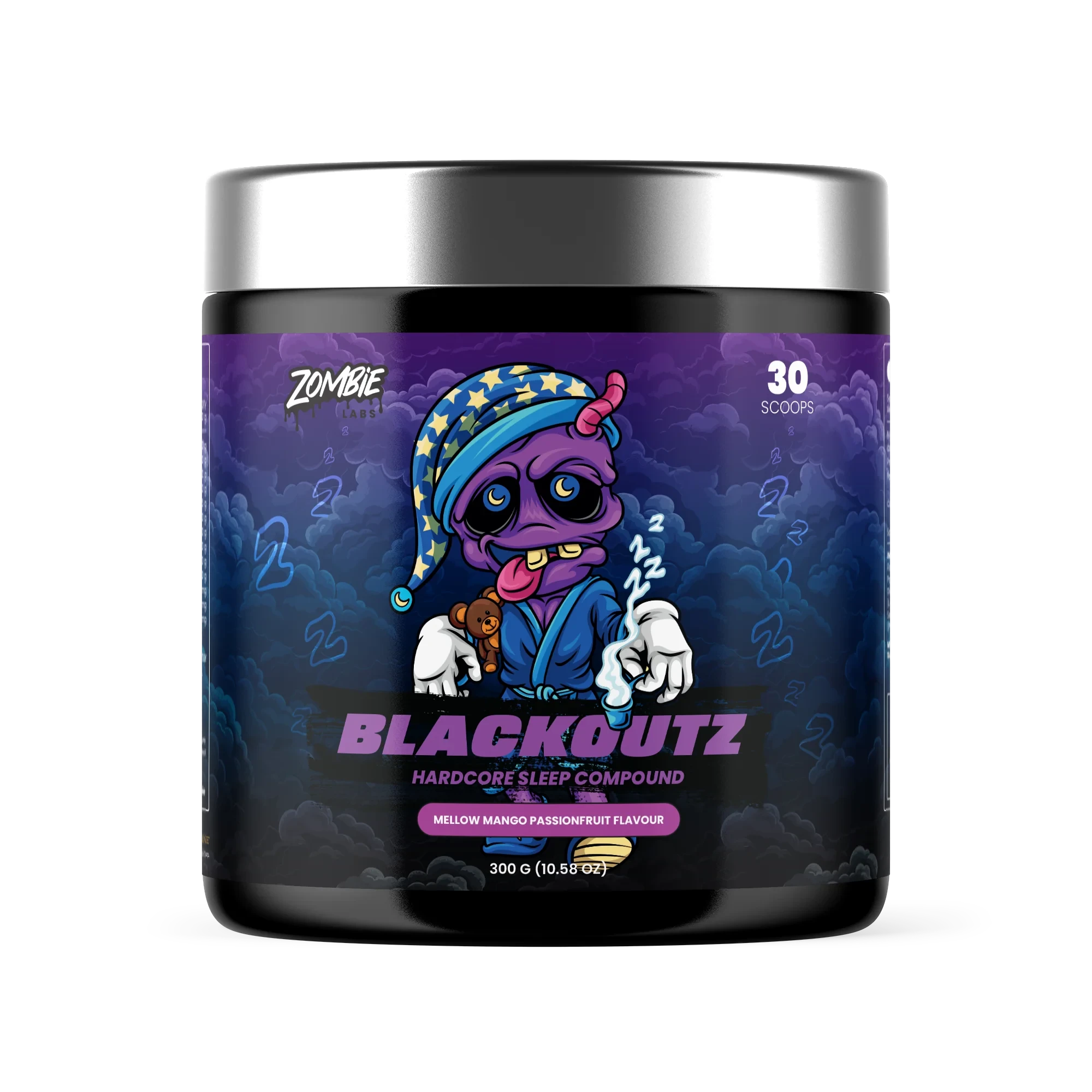 BLACKOUTZ // Sleep Support 300g Zombie Labs Mellow Mango Passionfruit NTS Newtown Supplement Store Sydney