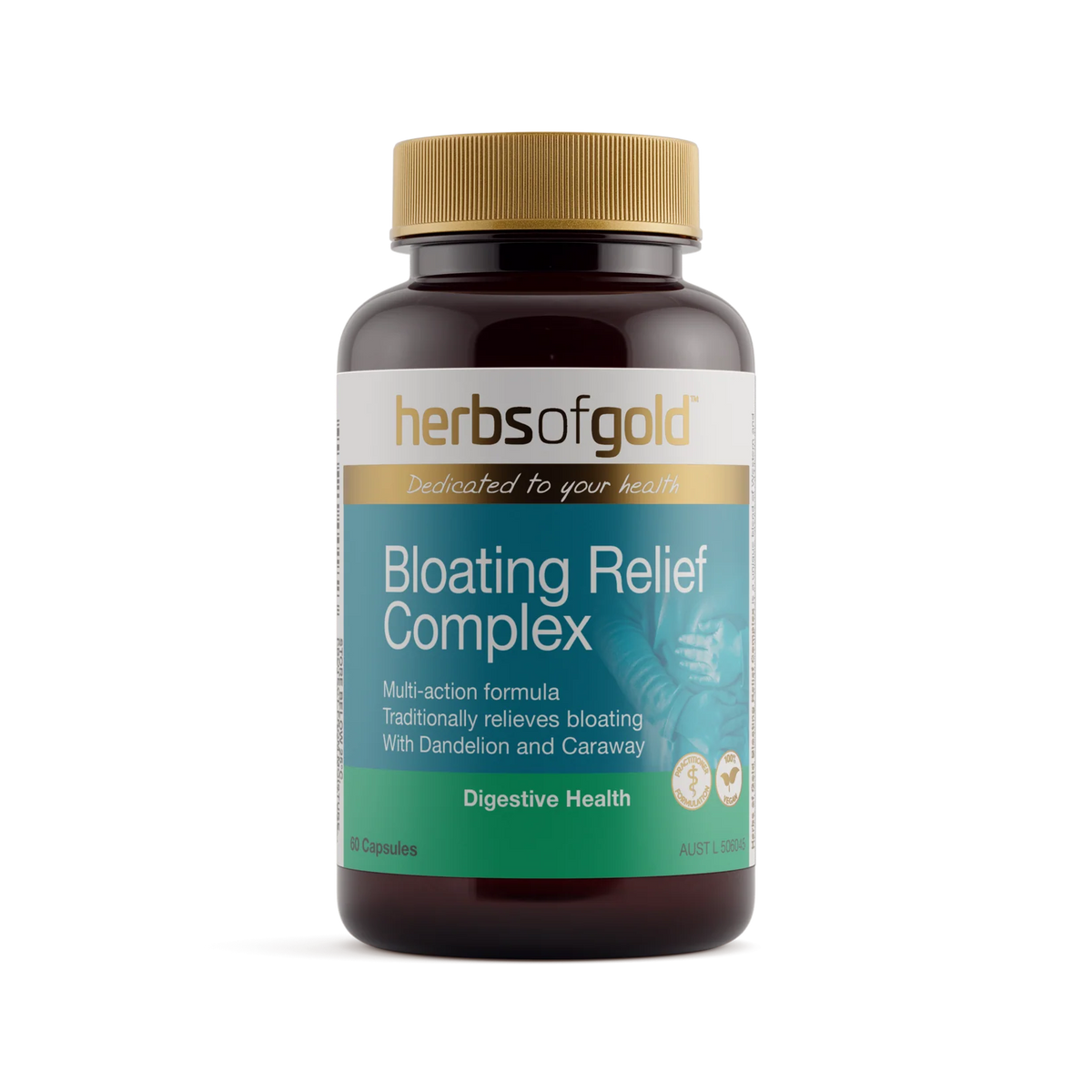 Bloating Relief Complex // 60 Capsules Herbs of Gold NTS Newtown Supplement Store Sydney