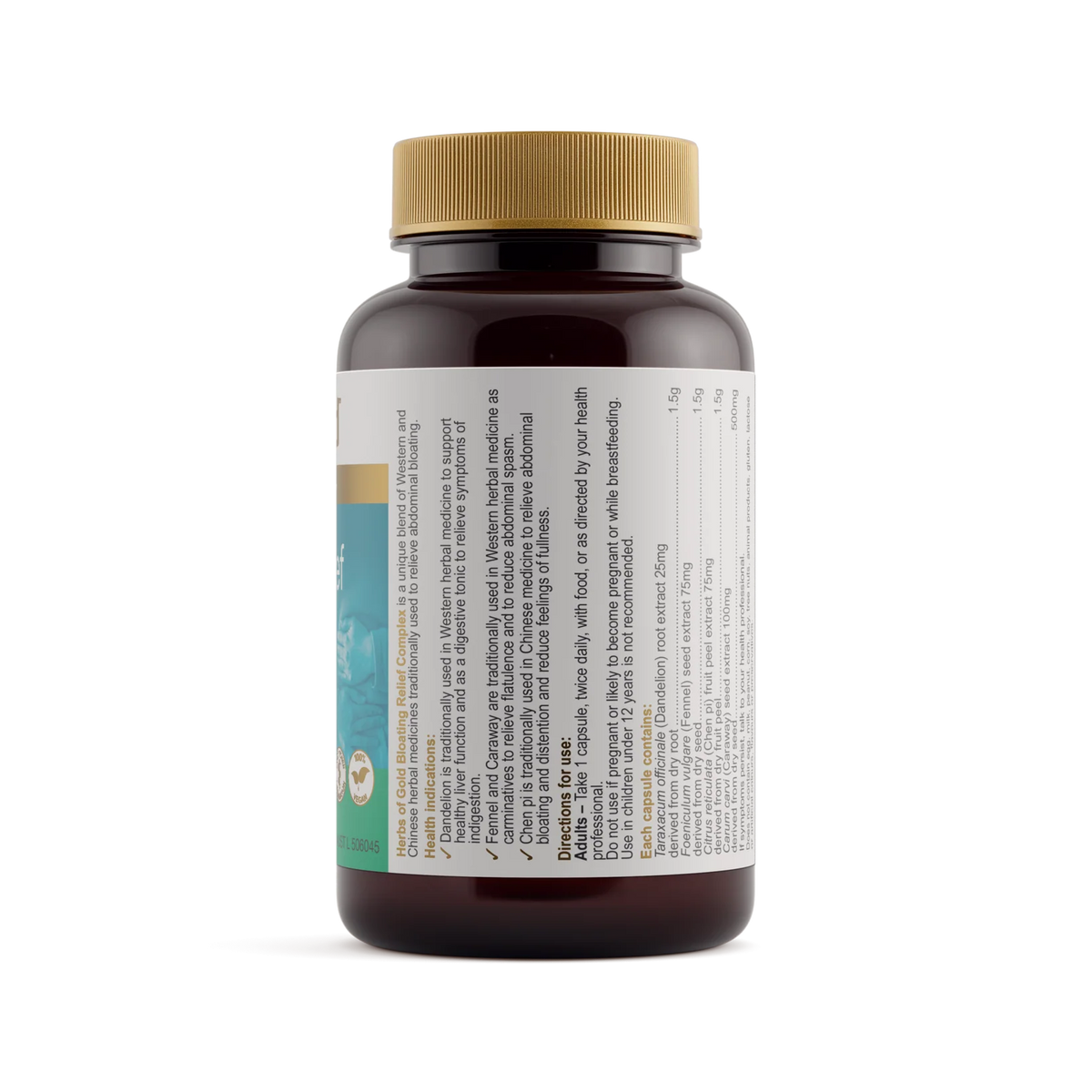 Bloating Relief Complex // 60 Capsules Herbs of Gold NTS Newtown Supplement Store Sydney