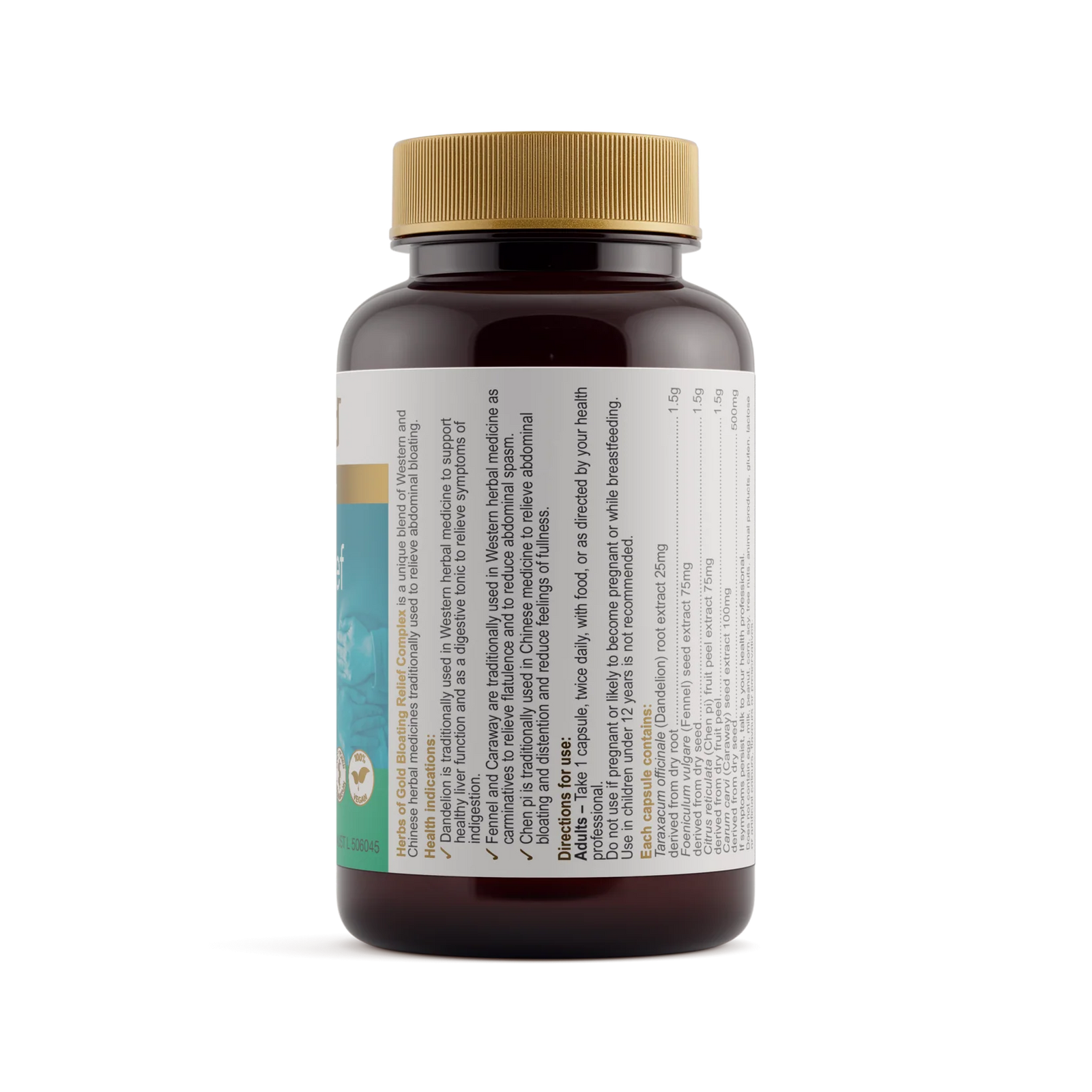 Bloating Relief Complex // 60 Capsules Herbs of Gold NTS Newtown Supplement Store Sydney