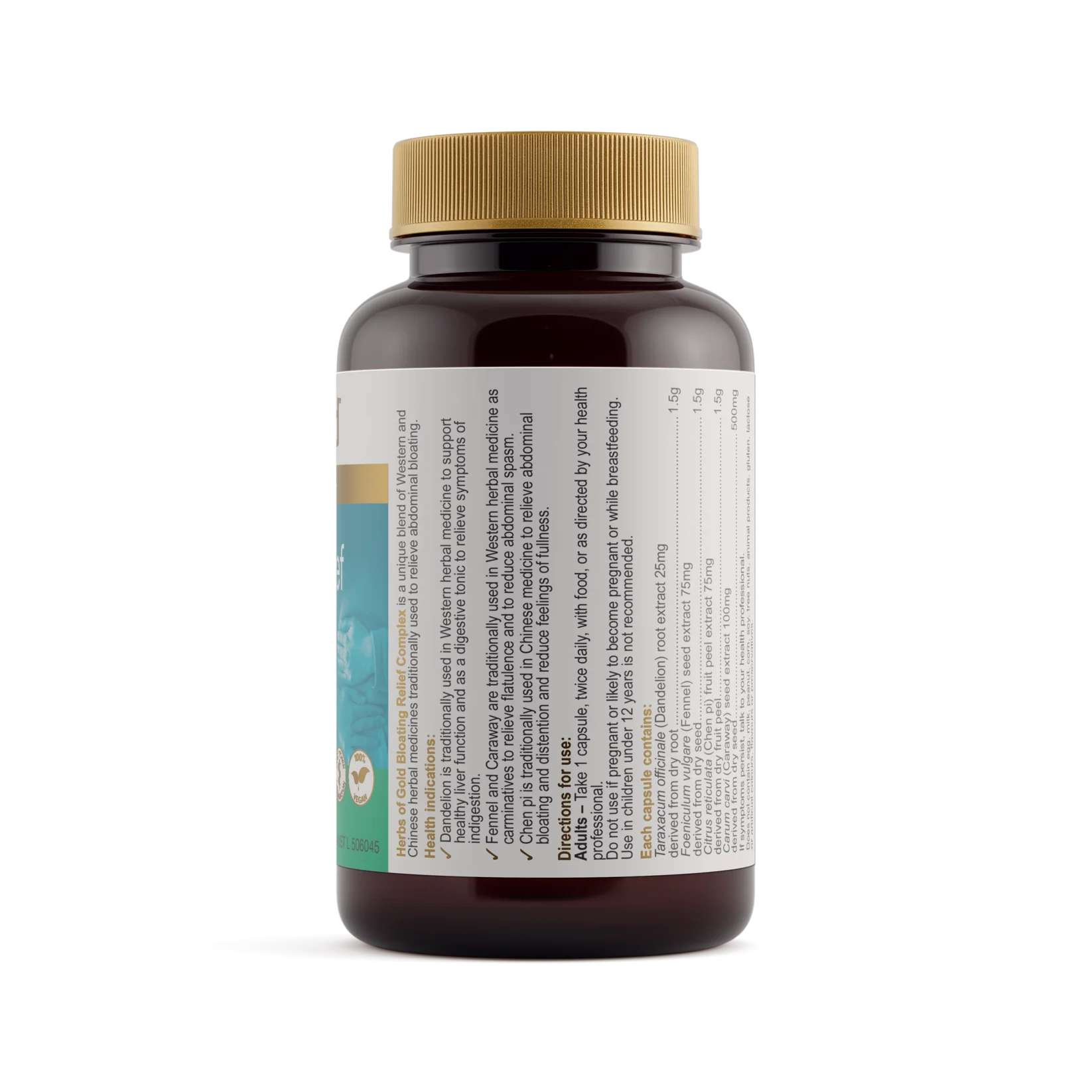 Bloating Relief Complex // 60 Capsules Herbs of Gold NTS Newtown Supplement Store Sydney