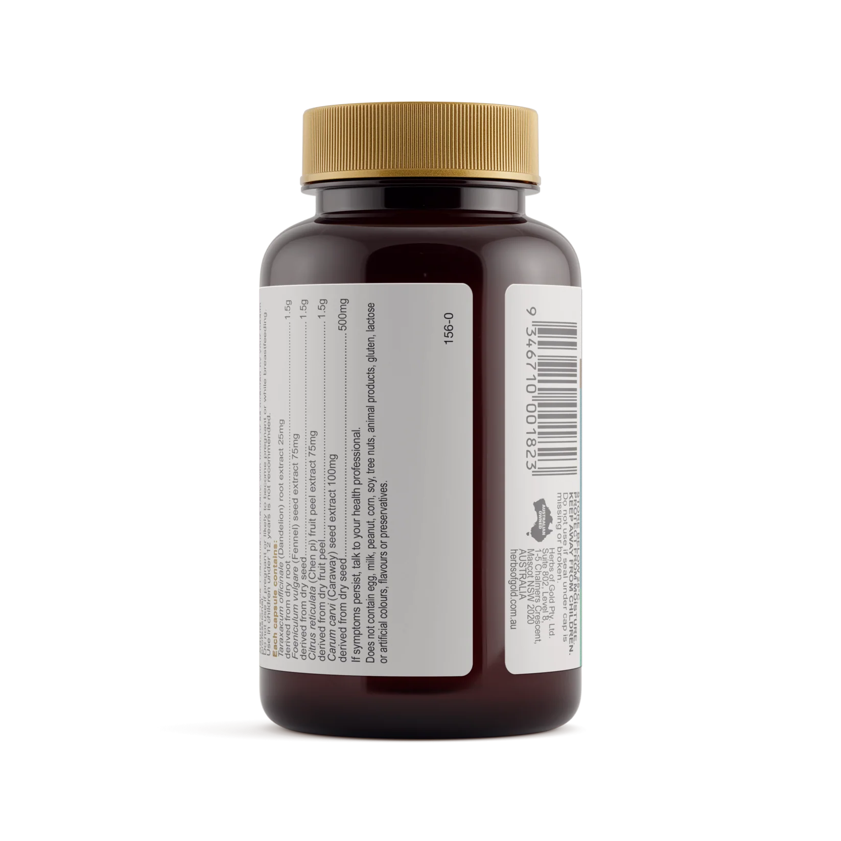 Bloating Relief Complex // 60 Capsules Herbs of Gold NTS Newtown Supplement Store Sydney