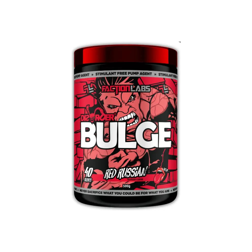 Bulge // Stim Free Pump Faction Labs Red Russian NTS Newtown Supplement Store Sydney