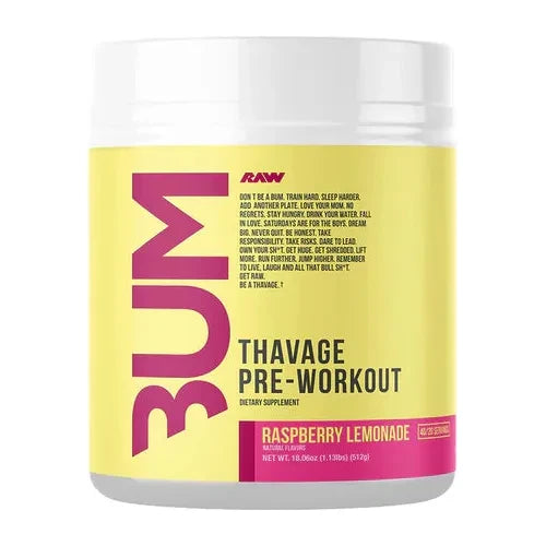 CBUM THAVAGE // PREWORKOUT RAW Raspberry Lemonade NTS Newtown Supplement Store Sydney