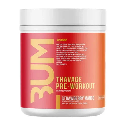 CBUM THAVAGE // PREWORKOUT RAW Strawberry Mango NTS Newtown Supplement Store Sydney