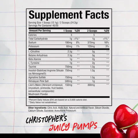 Christopher's Juicy Pumps // 40 Servings RAW NTS Newtown Supplement Store Sydney