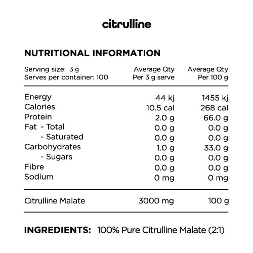 Citrulline // 100% Pure Citrulline Malate (2:1) SWITCH NTS Newtown Supplement Store Sydney